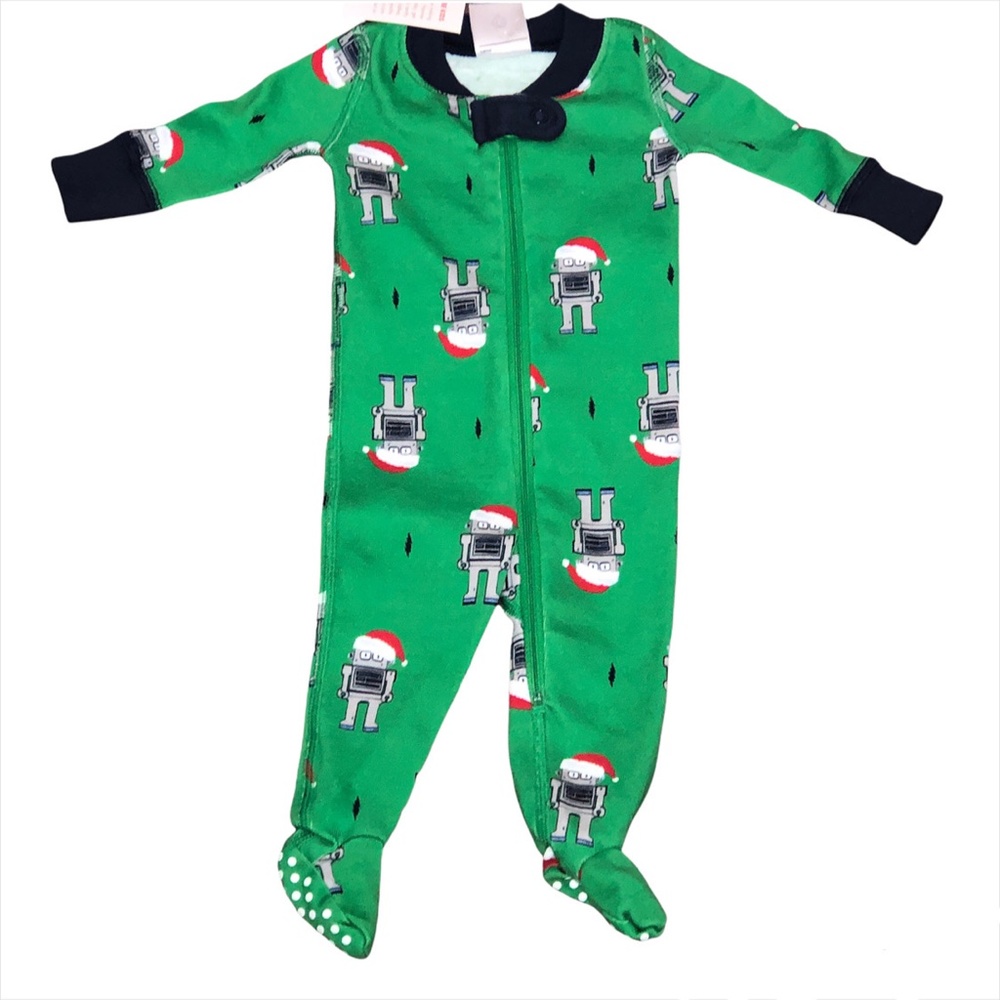 Hanna Andersson Newborn Green One-Piece Christmas Sleeper Pajamas